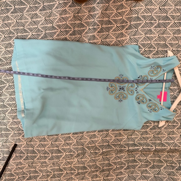 Lilly Pulitzer Penelope blue Ibiza embellished sleeveless shift dress women’s 8 - Picture 6 of 10